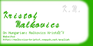 kristof malkovics business card